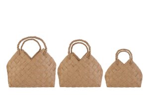 SET 3 CESTI IN PAPER RATTAN COLORE NATURALE 45x26xh.31xh.42cm