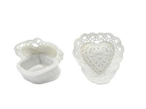 SET 2 PZ P/TOVAGLIOLO CUORE COL.BIANCO 8X8 CM