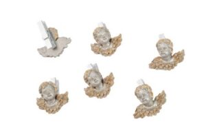 SET 6 PZ ANGELI C/CLIP 4 CM COL.ARGENTO *OUTLET*