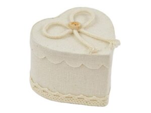 SCATOLINA CUORE JUTA PANNA 6,5x3xh.8CM *OUTLET*