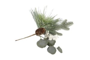 RAMETTO NATALIZIO DEC.BIANCO 33 CM