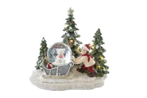 SOGGETTO NATALIZIO RESINA C/SFERA C/LED 16x12,5xh.14,5 CM