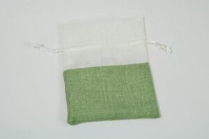 SACCHETTO JUTA/ORGANZA VERDE 10X12 CM *OUTLET*