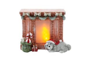 CAMINO NATALIZIO RESINA C/LED ROSSO 18x10,5xh.14 CM