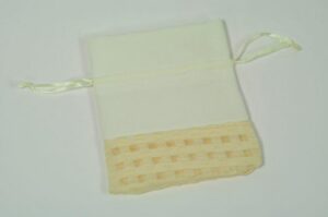 SACCHETTO COTONE/ORGANZA PANNA 10X12 CM *OUTLET*