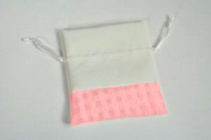 SACCHETTO COTONE/ORGANZA ROSA 10X12 CM *OUTLET*