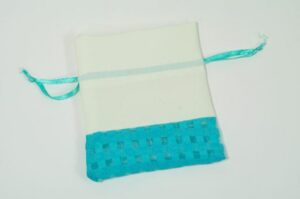 SACCHETTO COTONE/ORGANZA VERDE SMERALDO 10X12 CM *OUTLET*