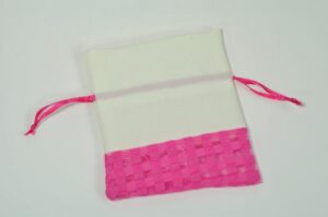 SACCHETTO COTONE/ORGANZA FUCSIA 10X12 CM *OUTLET*