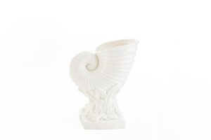 VASO CONCHIGLIA PORCELLANA BIANCA 17x11xh.23,5CM