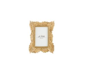 PORTAFOTO RESINA DEC.FOGLIA ORO INT.10X15 MIS.EST.19x23,5cm