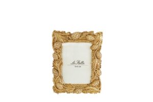 PORTAFOTO RESINA ORO DEC.PIGNE INT.13X18 - EST.19,5x25,5CM