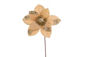 FIORE NATALIZIO BEIGE diam.20 x stelo 30 CM