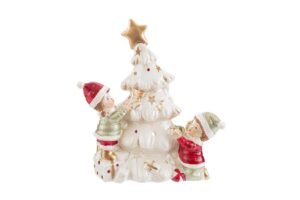 PORTACANDELE ALBERO BIMBI NATALEPORCELLANA 15x7xh.17CM