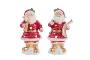 BABBO NATALE LED PORCELLANA 2ASS.6,5x6,5xh.13CM