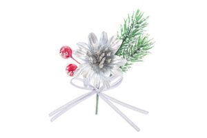 FIORE NATALIZIO COL.ARGENTO diam.5xlungh.12 CM