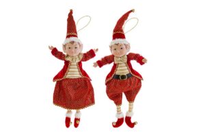APPENDINO ELFO NATALIZIO 2ASS.ROSSO17xh.52CM