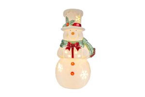 PUPAZZO NEVE NATALIZIO PORCELLANA LED 13x11,5xh.24CM