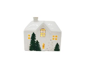 CASETTA NATALIZIA PORCELLANA LED14,5x8xh.13CM