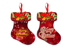 APPENDINO POGGIA PENTOLA CALZA MERRY CHRISTMAS 2ASS.18x24CM