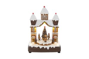 CARILLON CASETTA ZENZERO RESINA LUCI +8 MELODIE 22x13xh.27CM