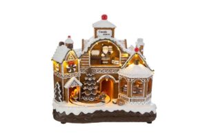 CARILLON CASETTA ZENZERO RESINA LUCI +8 MELODIE 33x17xh.30CM