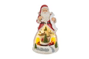 BABBO NATALE RESINA LUCI +8 MELODIE 18,5x18,5xh.30CM