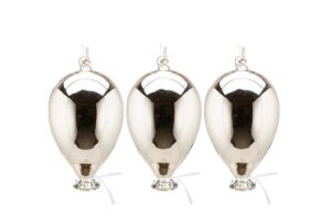 SET 3 PALLONCINI VETRO ARGENTO 8,5x14CM