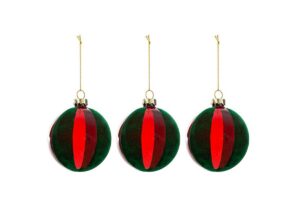 SET 3 PALLINE VETRO VERDE diam.8CM