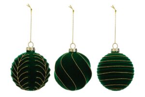 SET 3 PALLINE ASS.VETRO COL.VERDE diam.12CM