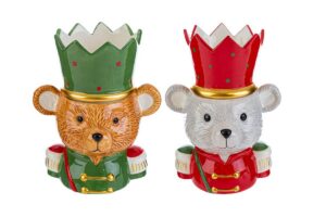 VASO CERAMICA ORSETTO NATALE 2ASS.19x15xh.26CM