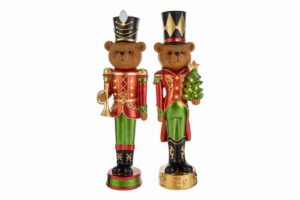 SOLDATINO ORSETTO NATALIZIO RESINA LED 2ASS.16x13,5xh.60CM