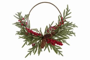 FUORI PORTA NATALIZIO BACCHE/PIGNE 55x45CM