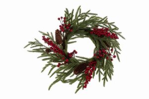 FUORI PORTA NATALIZIO BACCHE/PIGNE 50CM