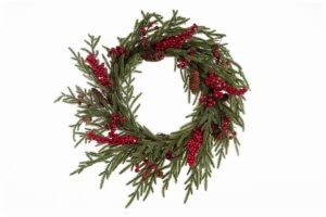 FUORI PORTA NATALIZIO BACCHE/PIGNE 70CM