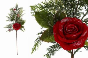 RAMETTO NATALIZIO ROSE/BACCHE 75CM