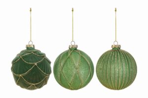 SET 3 PALLINE VETRO VERDE diam.10CM