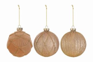 SET 3 PALLINE VETRO ORO diam.10CM