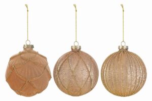 SET 3 PALLINE VETRO ORO diam.12CM