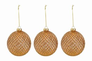 SET 3 PALLINE VETRO ORO diam.10CM