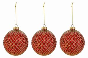 SET 3 PALLINE VETRO ROSSO diam.12CM