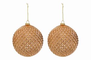 SET 2 PALLINE VETRO ORO diam.15CM