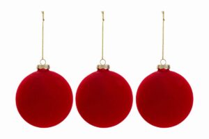 SET 3 PALLINE VETRO ROSSO diam.10CM