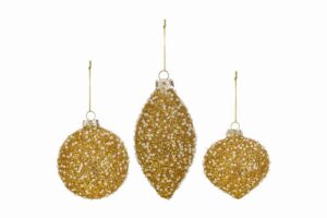 SET 3 PALLINE VETRO MIX GOLD diam.8CM