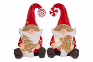 GNOMO NATALIZIO RESINA LED 2ASS.20x16xh.33CM