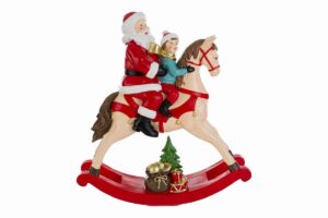 CAVALLUCCIO BABBO NATALE RESINA 27x9xh.30CM