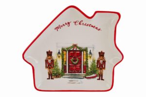 VASSOIO CASETTA PORCELLANA DEC.SCHIACCIANOCI 25x23x3CM