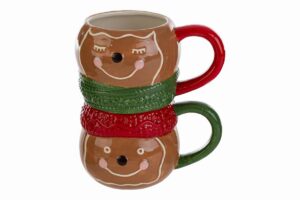 SET 2 TAZZE OMINO ZENZERO CERAMICA 13x9,5xh.16CM