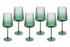 SET 6 PZ CALICE VETRO COL.VERDE
