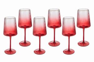 SET 6 PZ CALICE VETRO COL.ROSSO