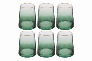 SET 6 PZ BICCHIERE VETRO COL.VERDE